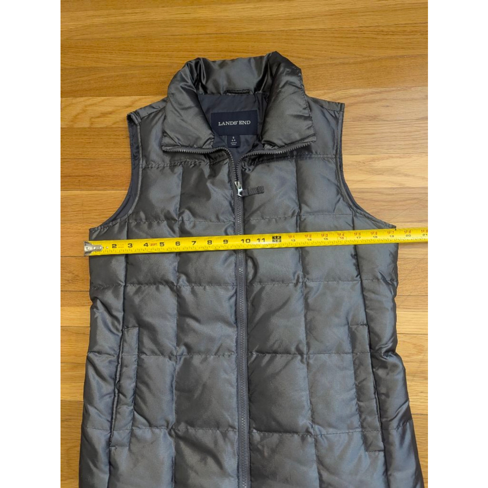 Lands' End Quilted Down Puffer Vest Small 6b8 Mocha Brown - Picture 6 of 11